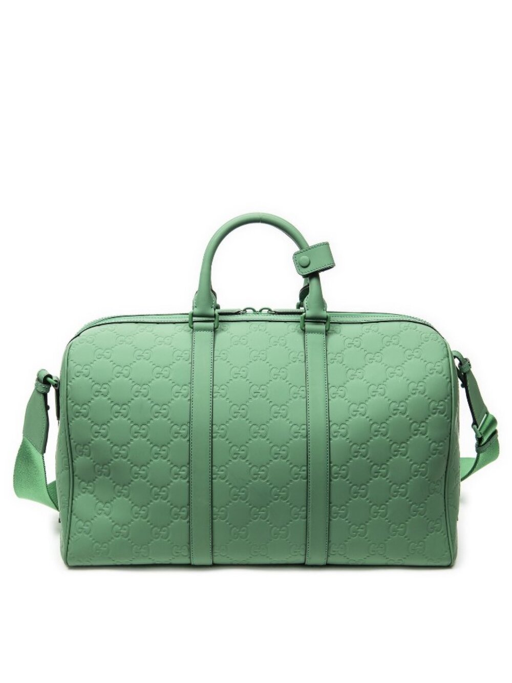 Gucci Medium Rubber Effect Duffle Green GG Monogram Lambskin